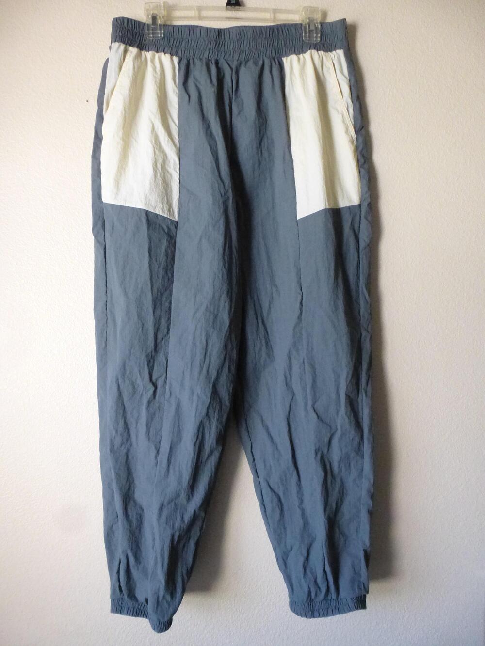 Fabletics Jogger Pants Womens XL Kickback 2 Tone Track Bottoms Gray Windbreaker